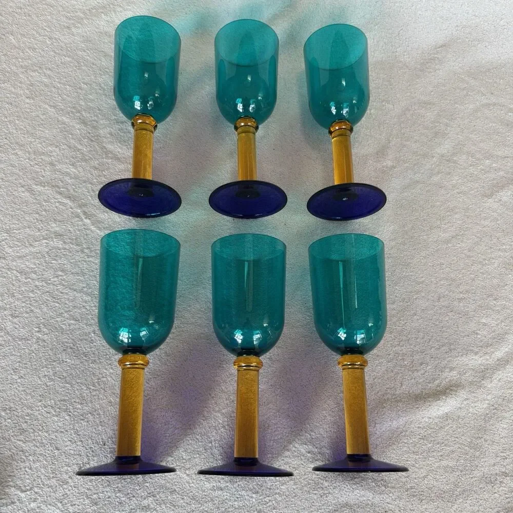 Vintage PrecisionCraft Acrylic Goblets Set 6 Star Trek Quark’s Bar Style 9”